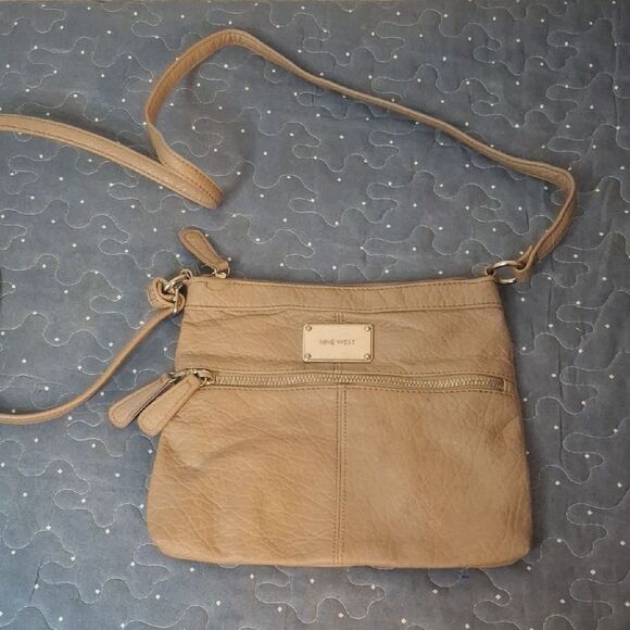 Nine West Tan Crossbody Bag with Adjustable Strap - Picture 1 of 6